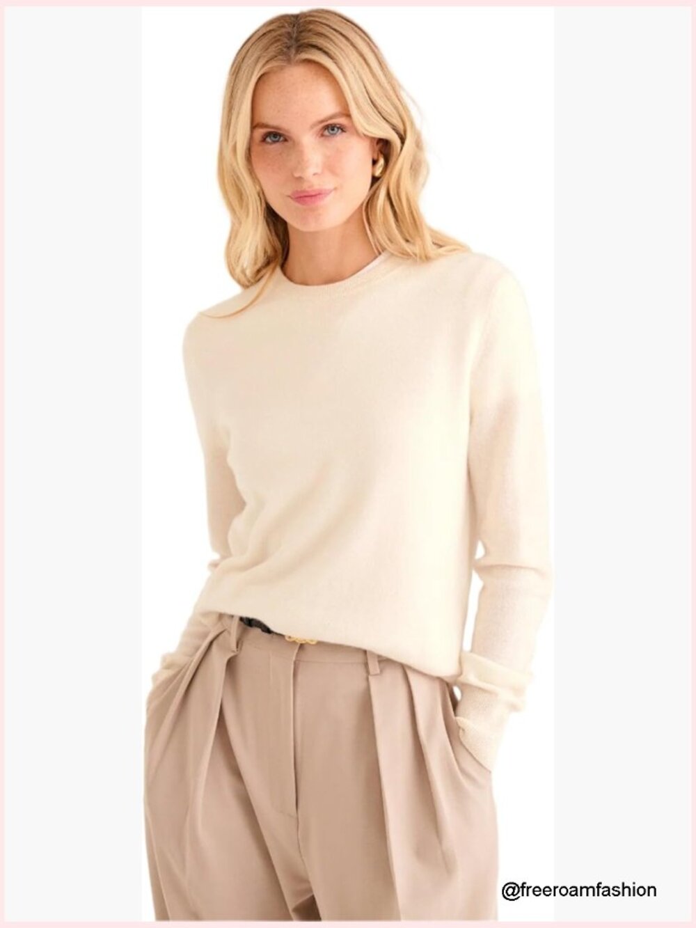 100% Pure Cashmere Crewneck Pullover Sweater